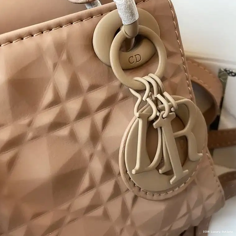 Cheap Mini Frosted Apricot Cannage Dior Calfskin Bag Lady Ultramatte 0514 Luxury